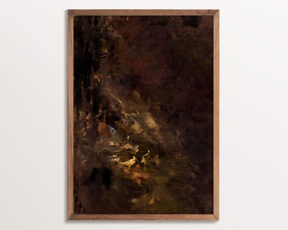 Dark Abstract Art Print, Modern Minimalist