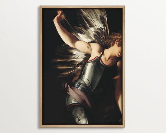 Dark Academia Wall Art Large Baroque Painting Print Framed Moody