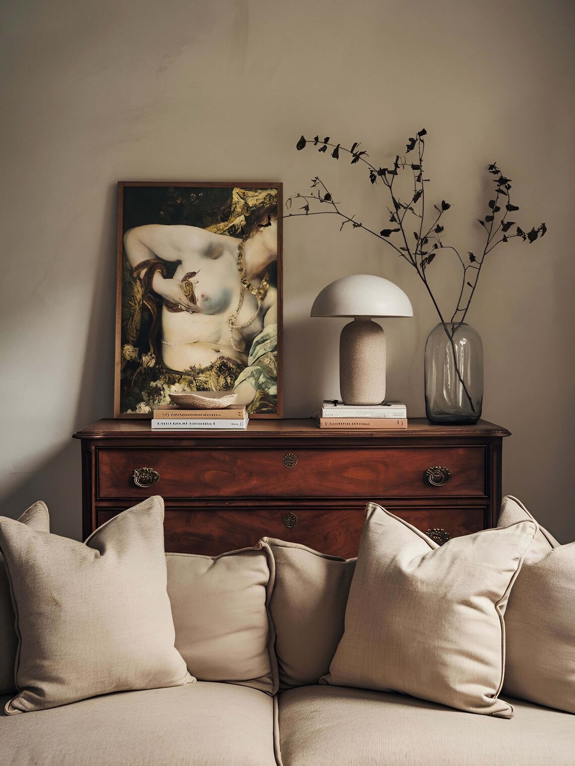 Baroque Cleopatra with Serpent Poster in Dramatic Altered Classic Style - Image 2
