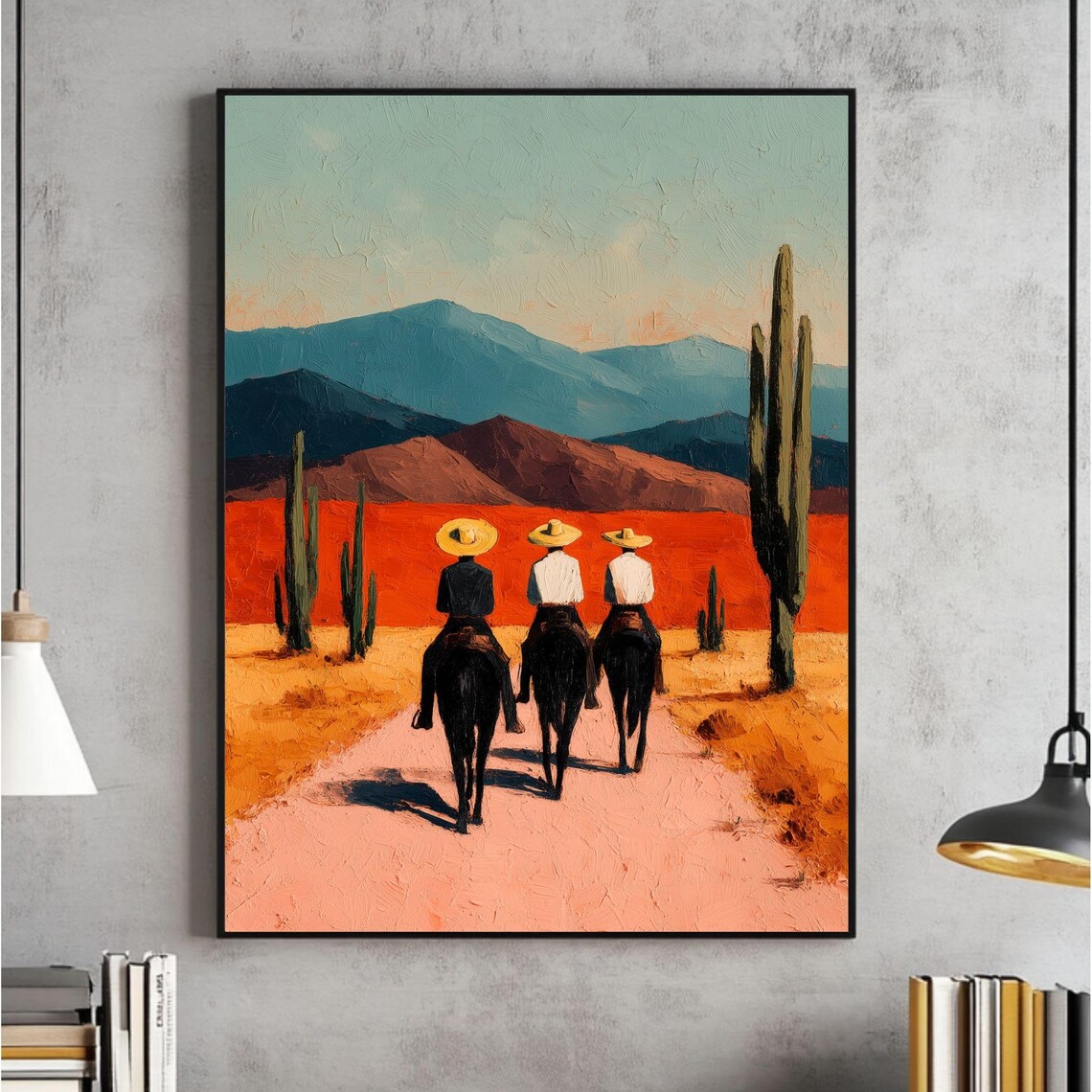 Southwestern Cowboys Modern Country Poster Print