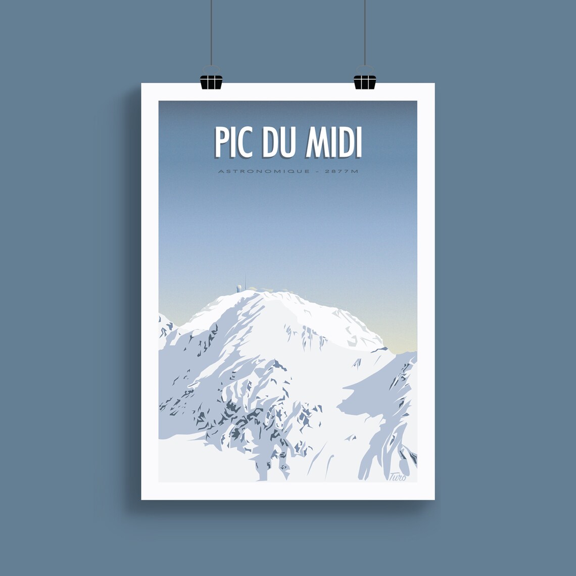 Pic Du Midi Vintage Pyrenees Travel Poster - Image 2