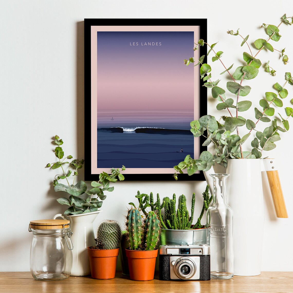 Les Landes Vintage Travel Poster, Ocean Forest Wave - Image 3
