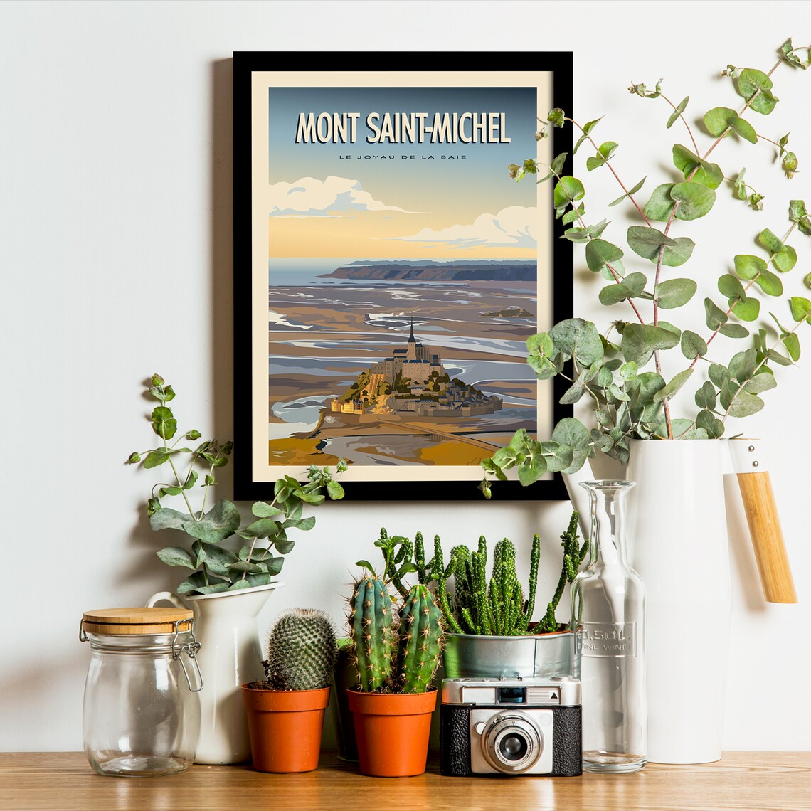 Mont Saint Michel Vintage Normandy Travel Poster - Image 3