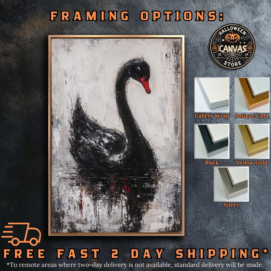 Black Swan With Red Beak Abstract Light Gray Water Art Poster - Image 5