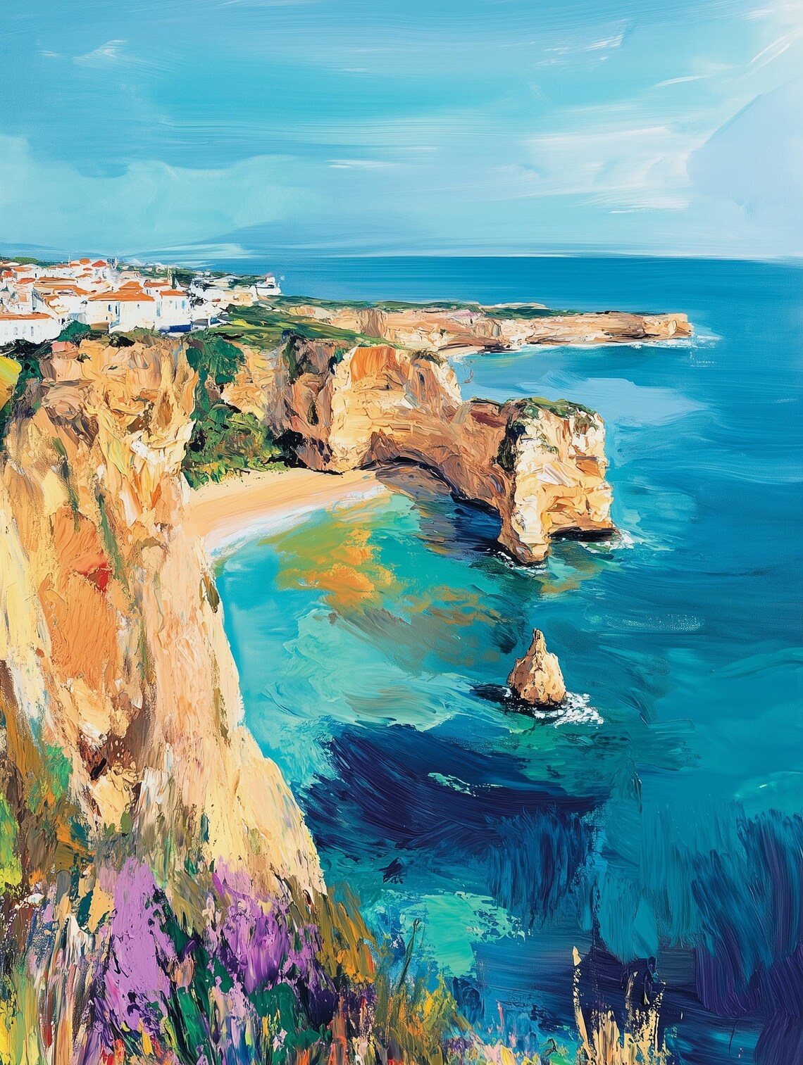Atlantic Breeze Portugal Coast, Oil Painting - Image 2