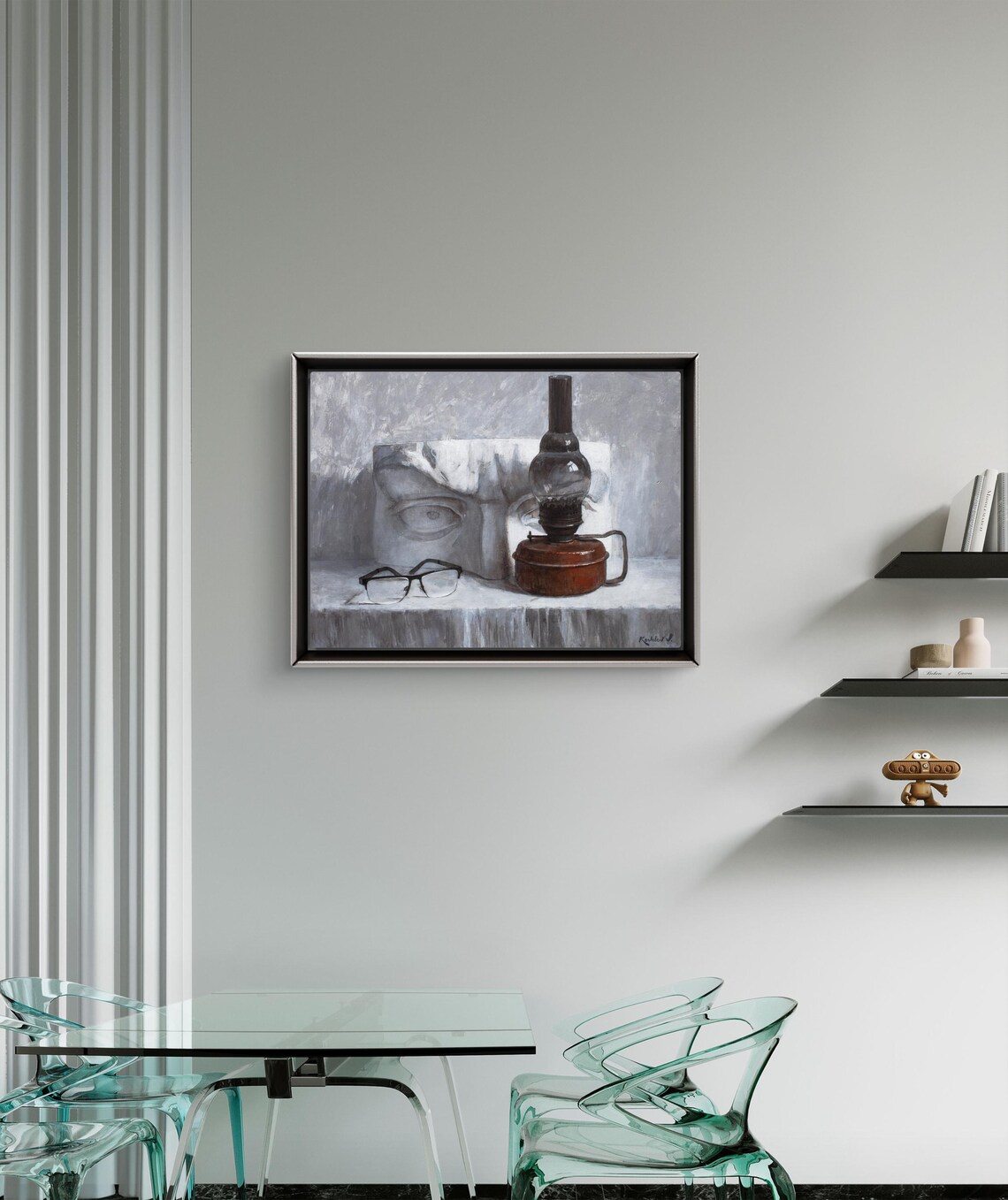 Still Life With David's Eye, Vintage Oil Lamp - Image 2