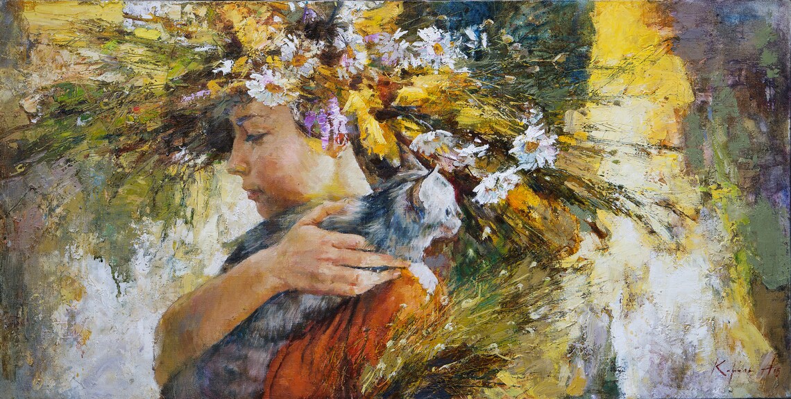 Harmony Of Nature And Soul, Girl With Cat - Image 3