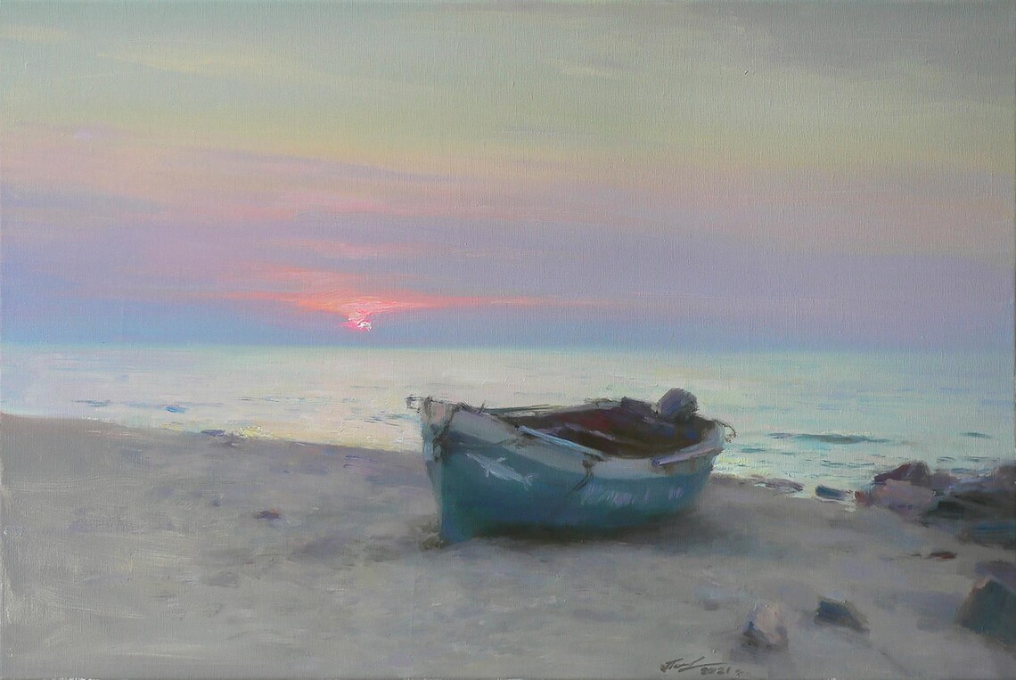 Tranquil Sunset By The Shore, Ocean Landscape - Image 2