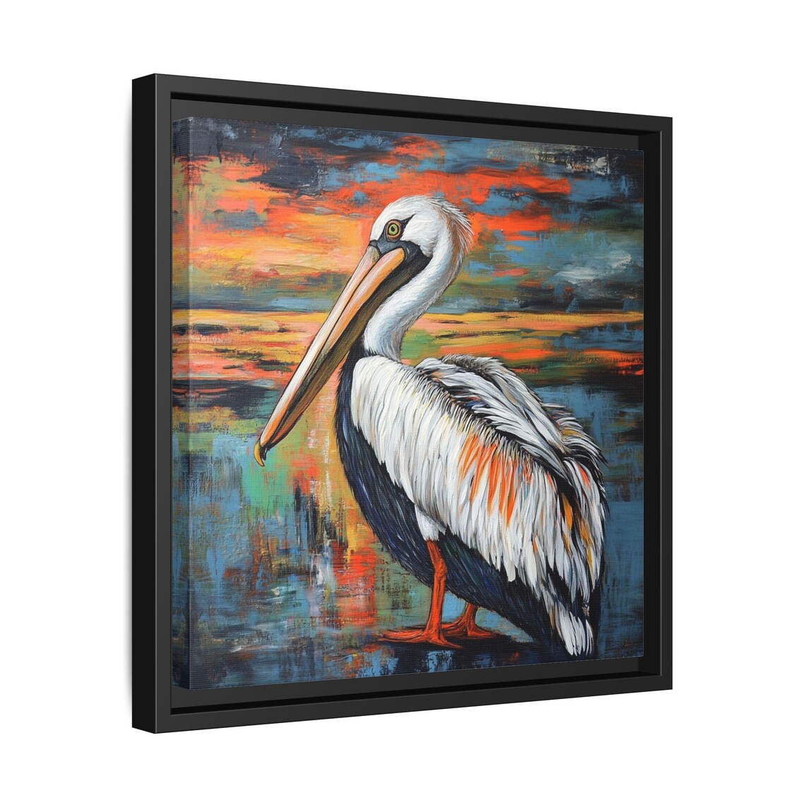 Abstract Pelican Art Print, Coastal Bird Painting - Image 2