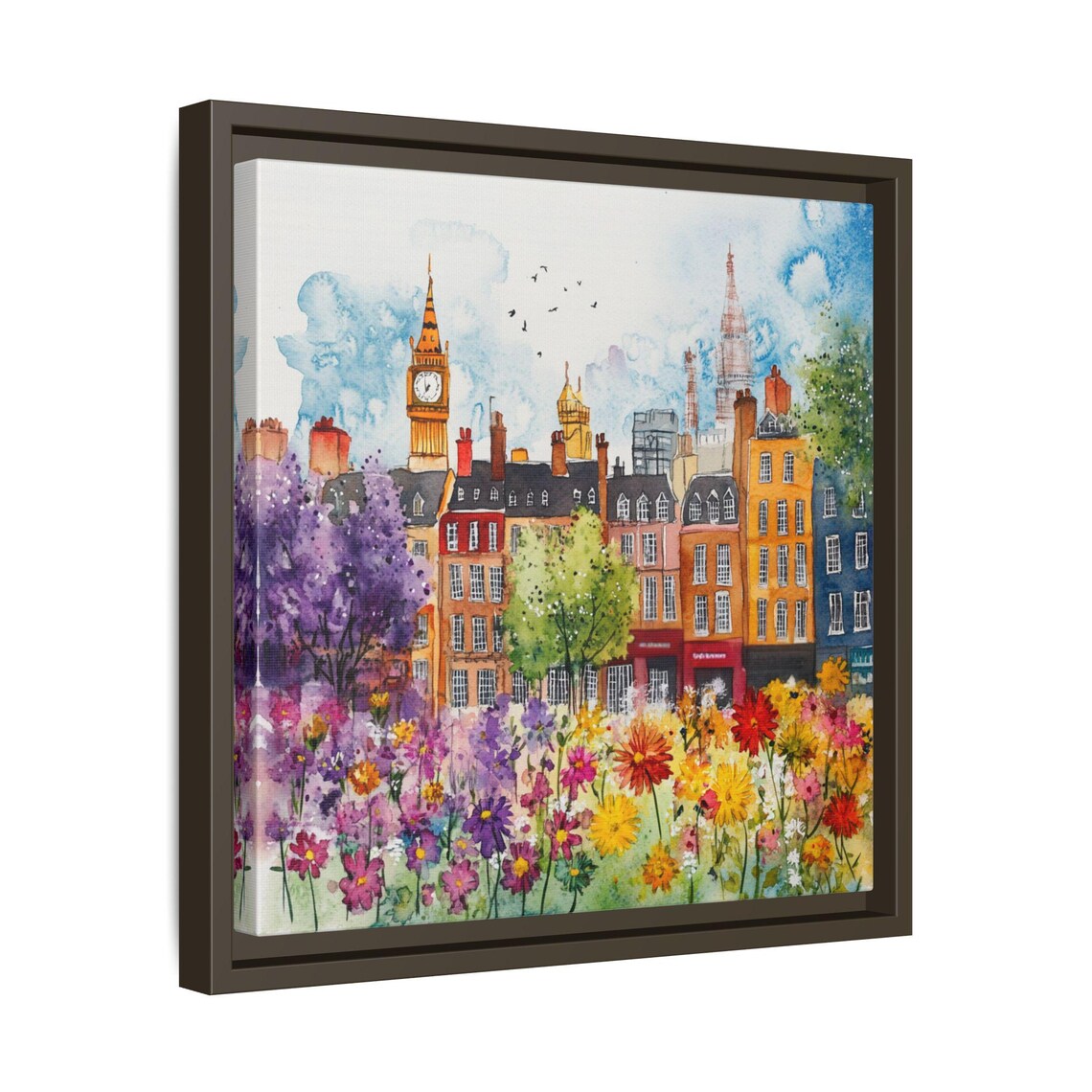 London Cityscape Watercolor Abstract, Travel Poster - Image 3