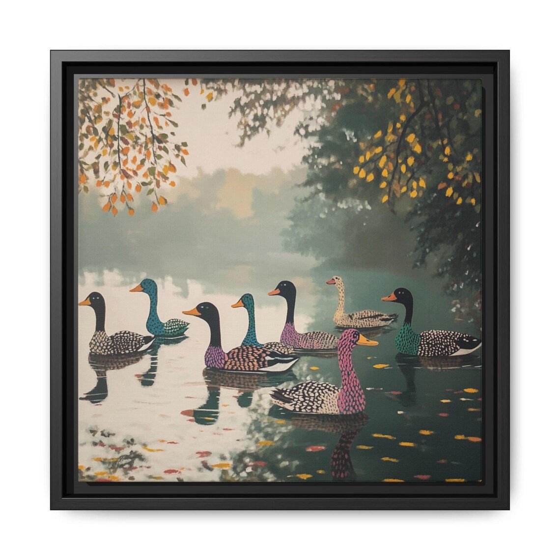 Vintage Style Duck Whimsical Art Nouveau Art Print - Image 5