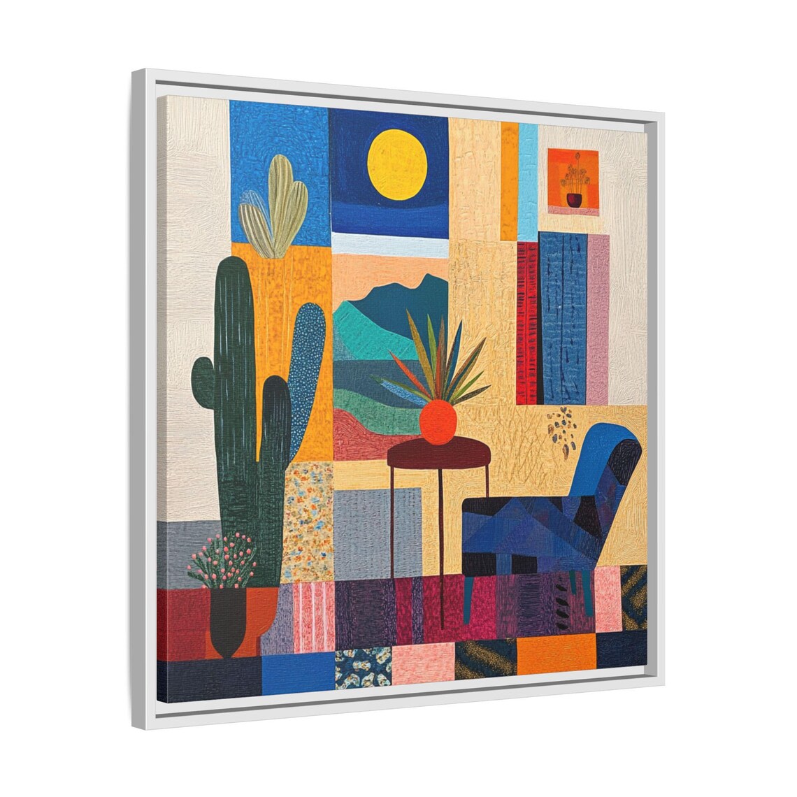 Trendy Mid Century Boho Abstract Painting, Art Print - Image 4