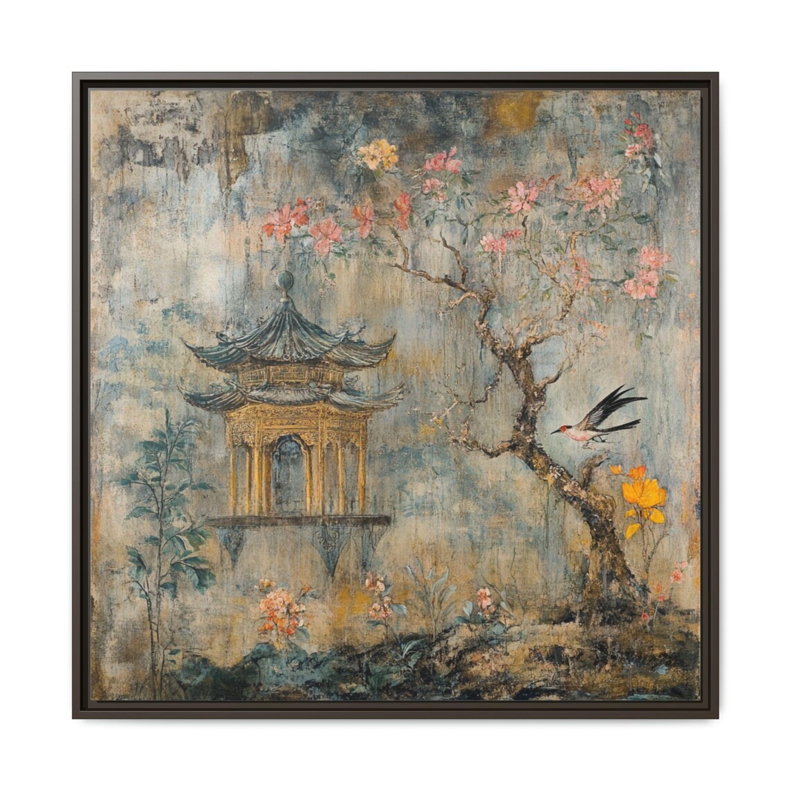 Serene Pink Landscape, Japandi Romantic Decor - Image 5