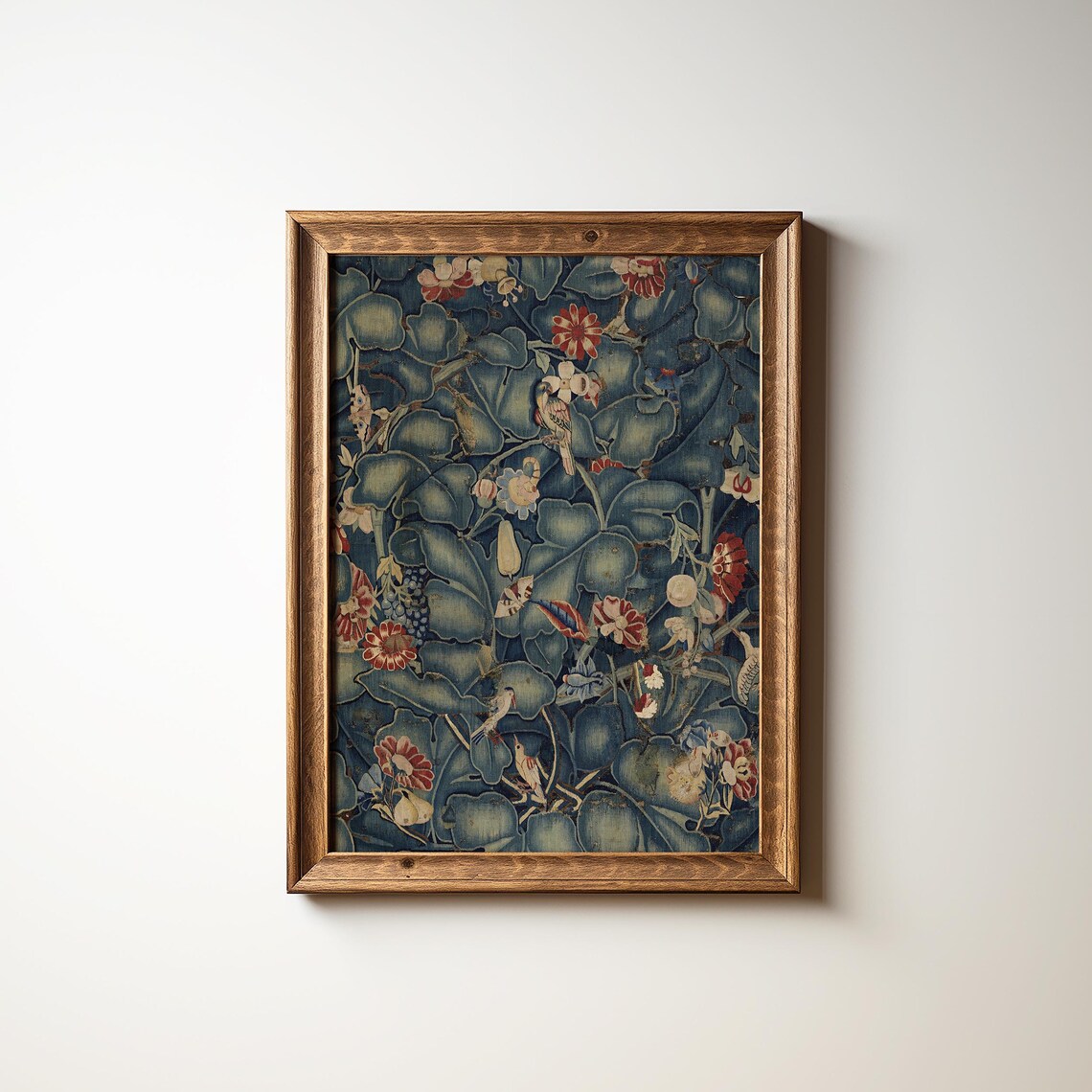 Birds Textile Print, Cottage Core Wall Art