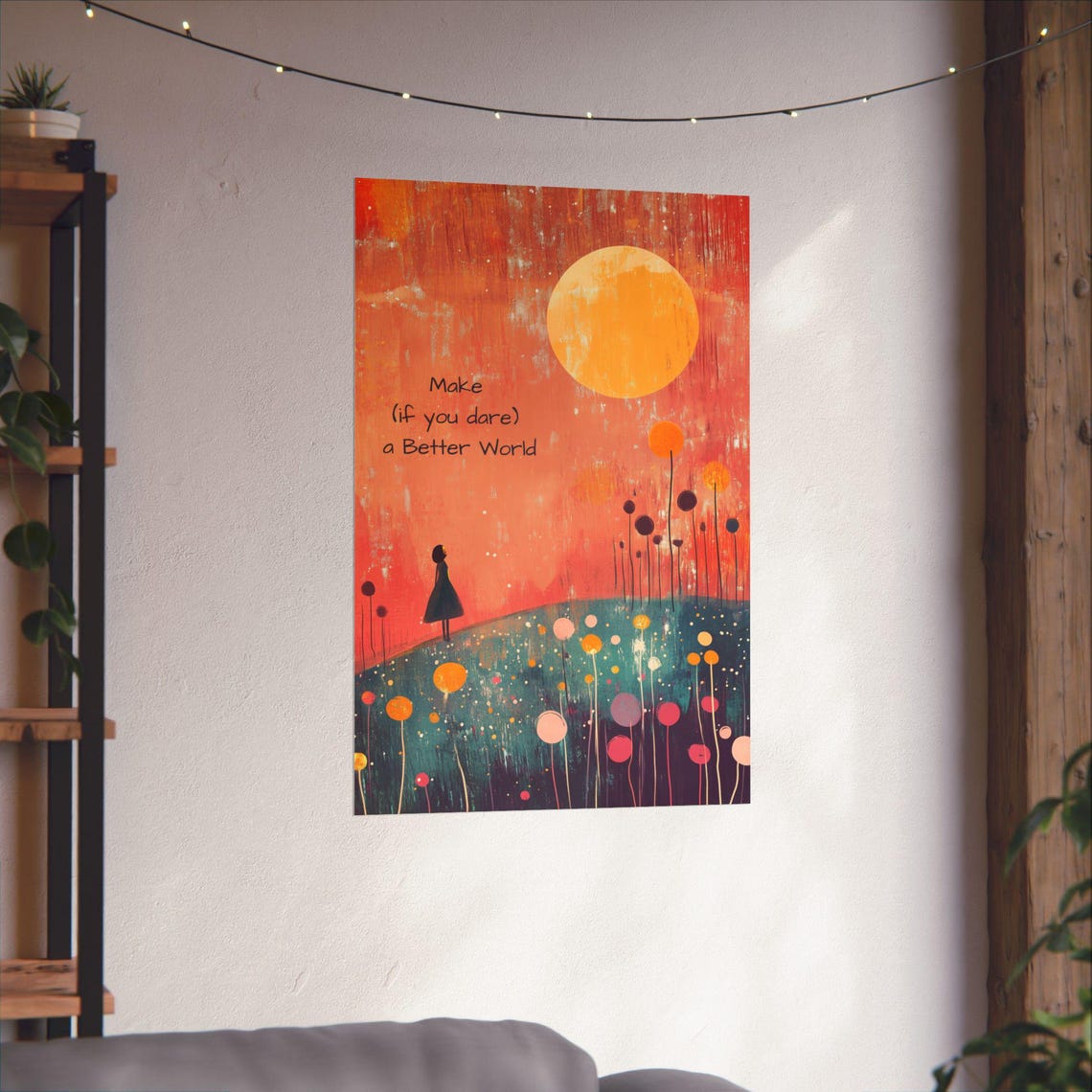 Make a Better World If You Dare Whimsical Girl Storybook Poster - Image 3