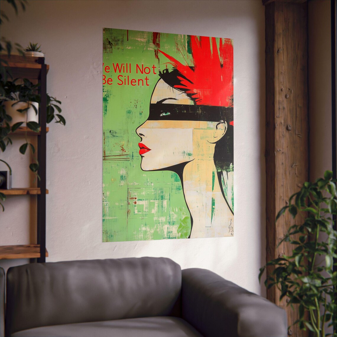 We Will Not Be Silent Pop Art Woman Censored Eyes Protest Poster Art - Image 2