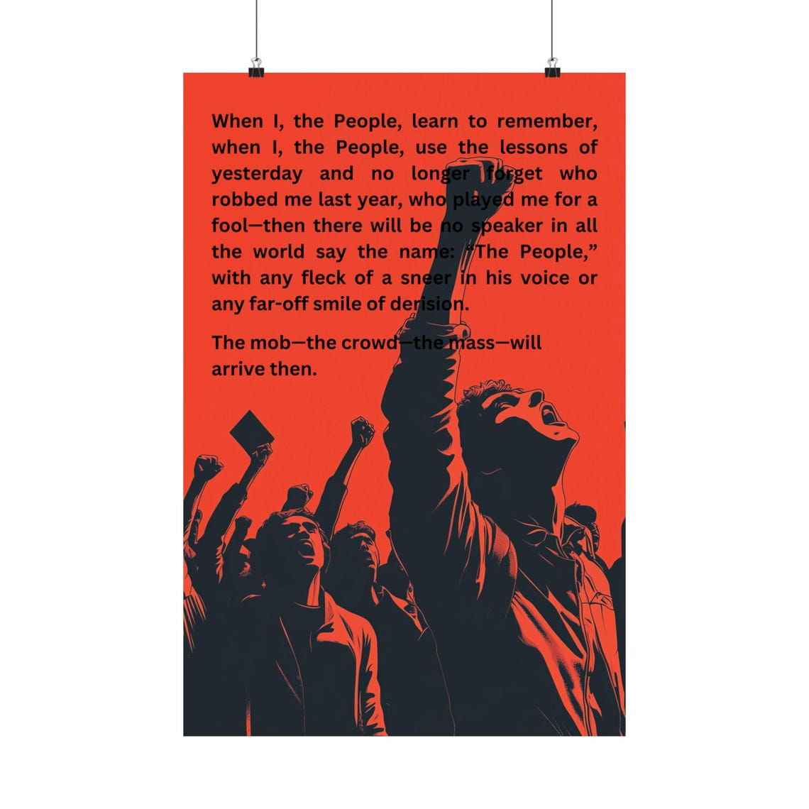The People Carl Sandburg Poem Red Raised Fists Protest Art Poster