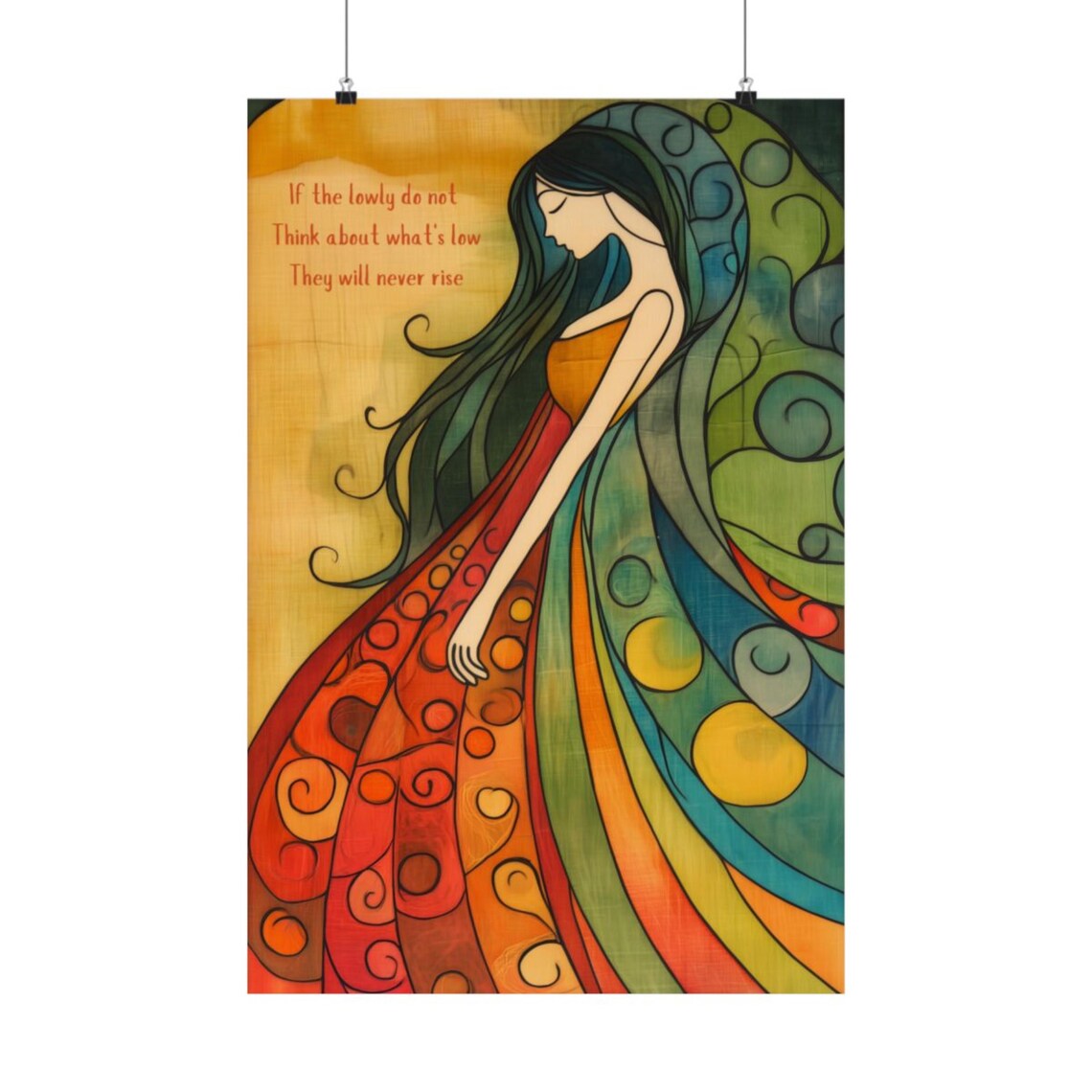 If The Lowly Do Not Think Quote Art Nouveau Woman Brecht Style Poster