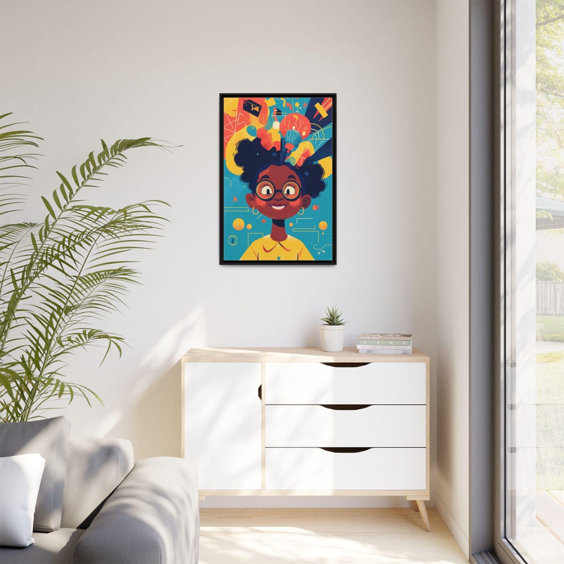 Bright Creative Mind Girl with Glasses Imagination Pop Art Poster - Image 2