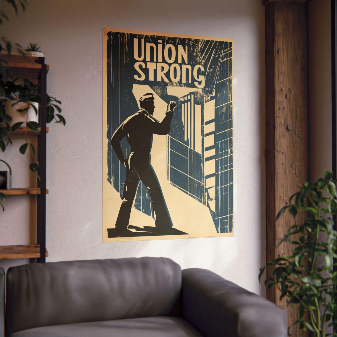 Union Strong Poster Wall Art Bold Statement Poster In A Retro Style Supporting Labor Unions And Workers Rights For Home Office Dorm Decor - Image 2