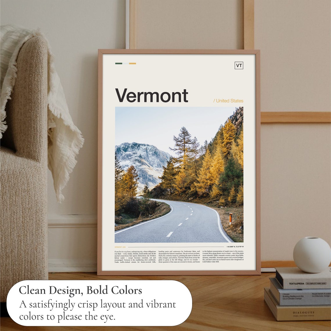 Vermont Print Vermont Art Vermont Poster Vermont Wall Art Vermont Landscape Vermont Travel Poster Vermont Photography Vermont Art Print - Image 3