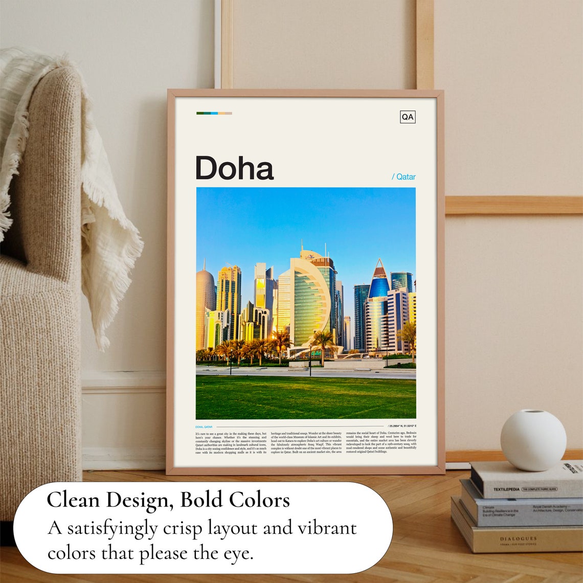 Doha Qatar West Bay Skyline Cityscape Photography Travel Poster - Image 3