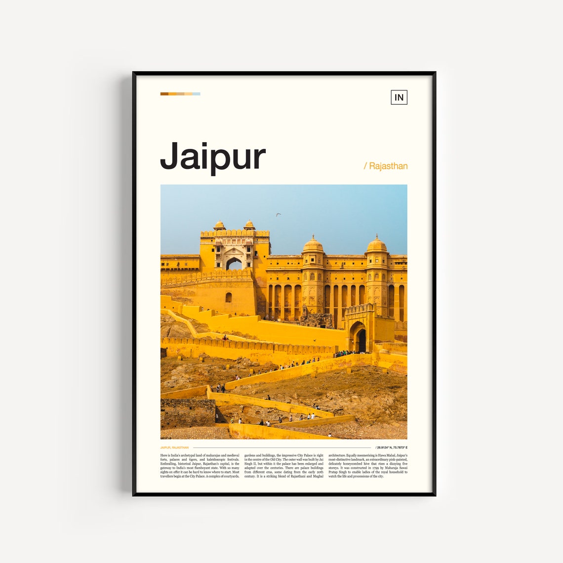 Jaipur Amber Fort Golden Palace Rajasthan India Landmark Poster