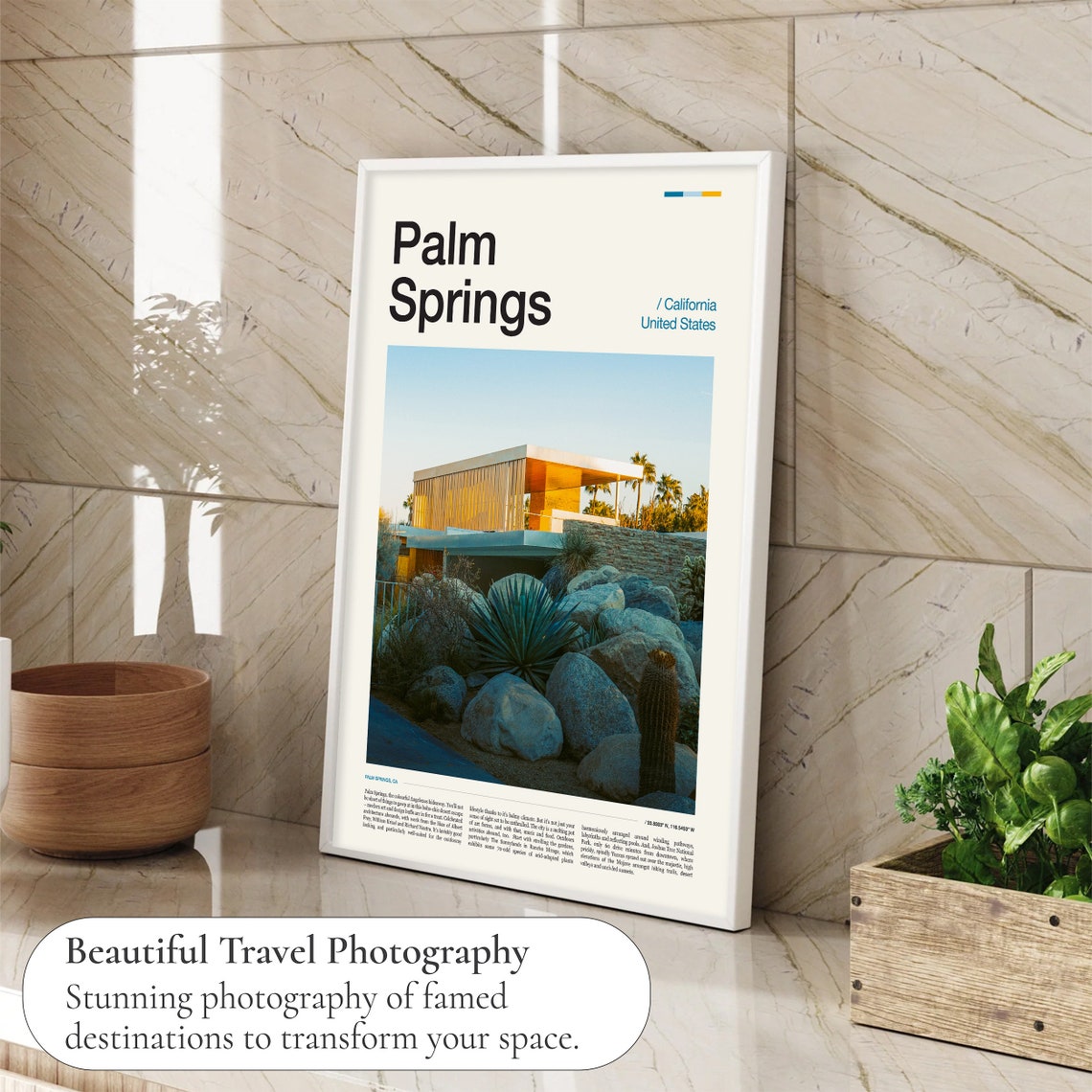Palm Springs Mid Century Modern Desert Home Architecture Poster - Image 4