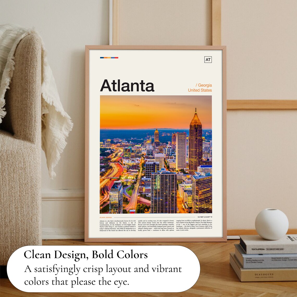 Atlanta Skyline Travel Poster, Georgia Wall Art - Image 3
