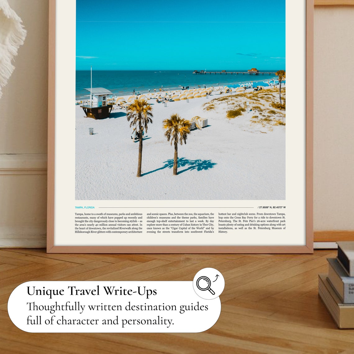 Tampa Florida Lifeguard Stand Pier Turquoise Beach Ocean View Poster - Image 2
