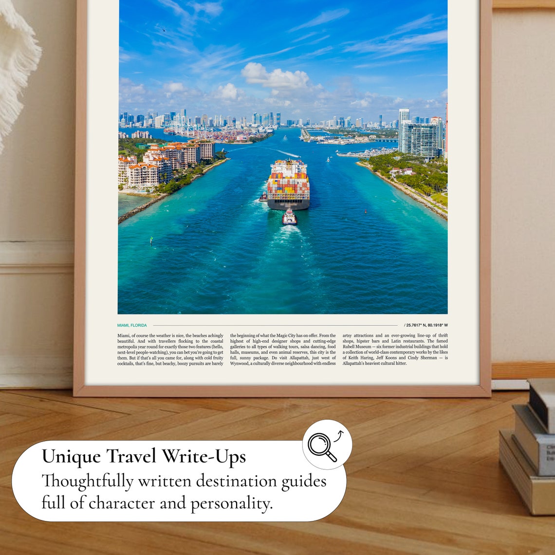 Miami Florida Harbor Container Ship Skyline Blue Water Photo Poster - Image 2