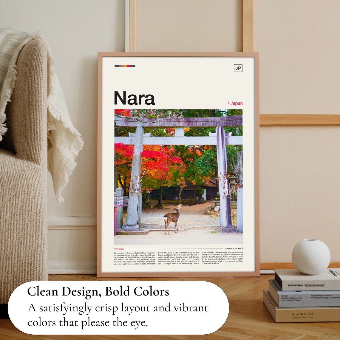 Nara Japan Travel Poster, Place and City Print - Image 3