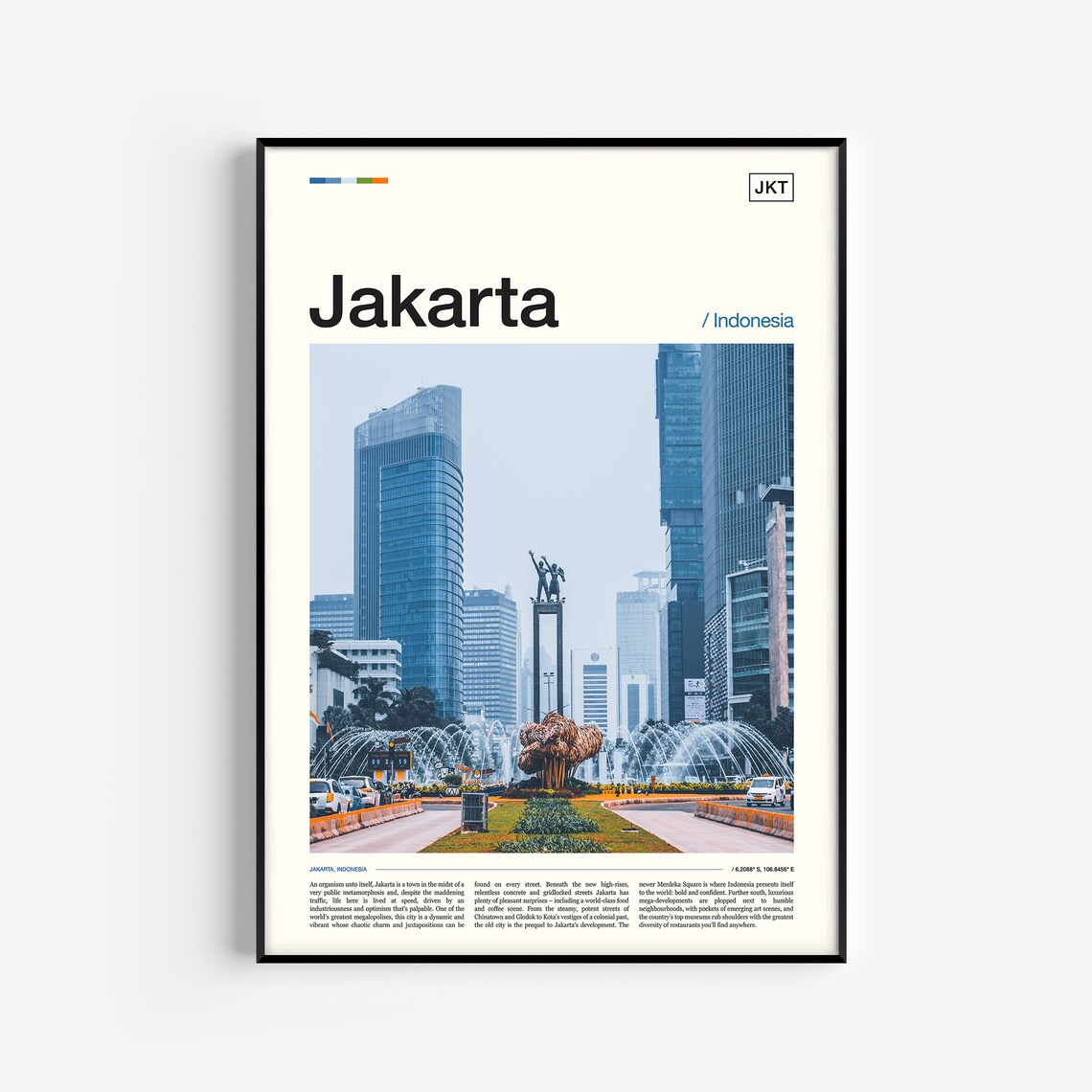 Jakarta Indonesia Travel Poster Print