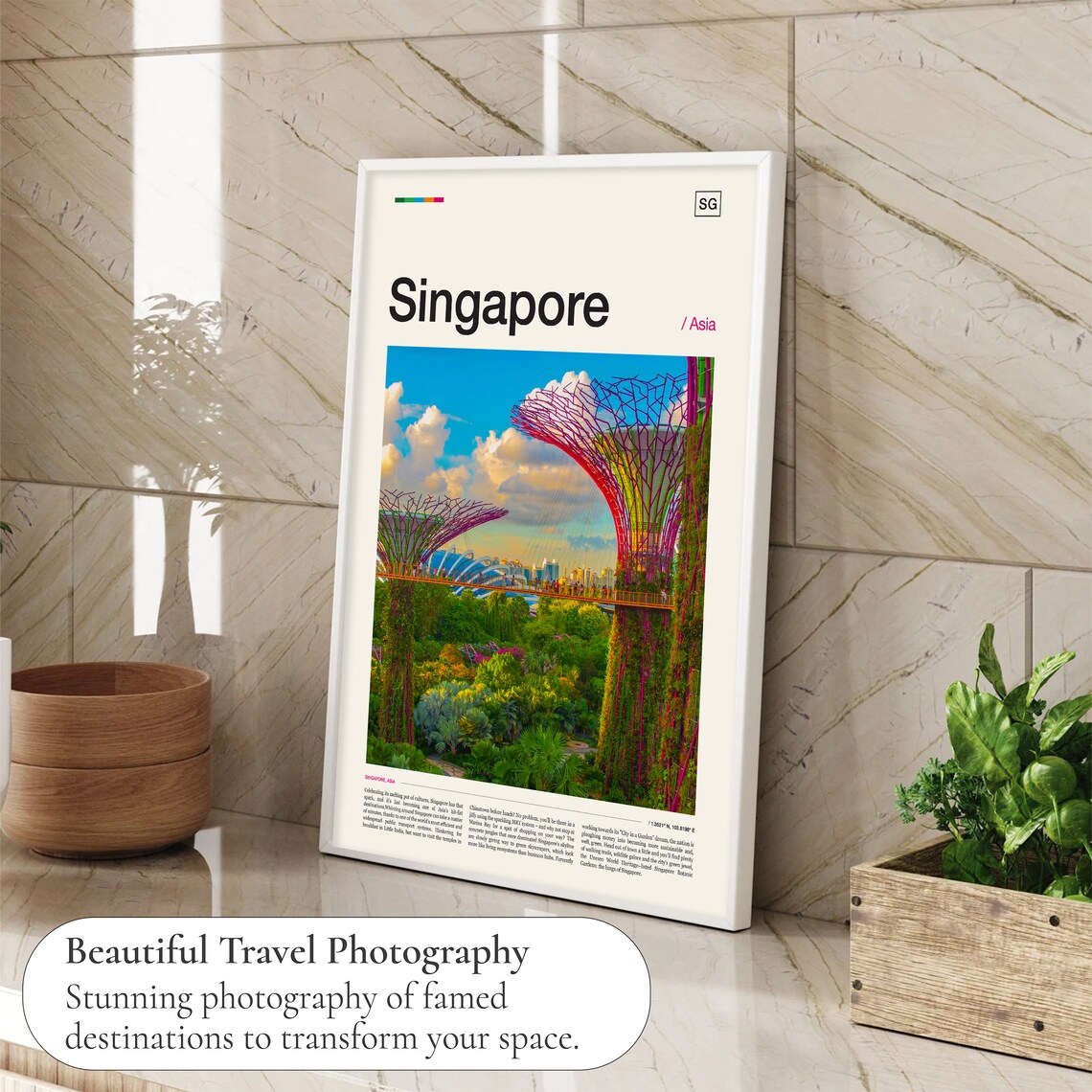Singapore Travel Poster, Asia City Wall Art Print - Image 4