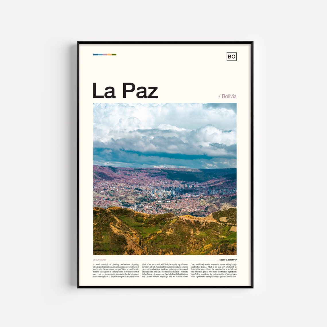 La Paz Print La Paz Poster La Paz Wall Art La Paz Art Print La Paz Artwork La Paz Photo Bolivia Print Bolivia Poster Bolivia Wall Art