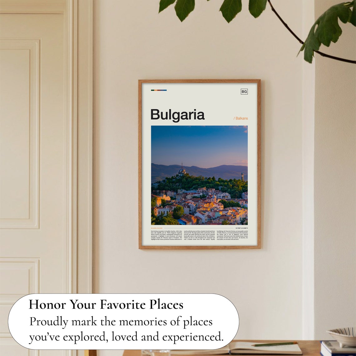 Bulgaria Hillside Old Town Sunset Balkans City Panorama Photo Poster - Image 5