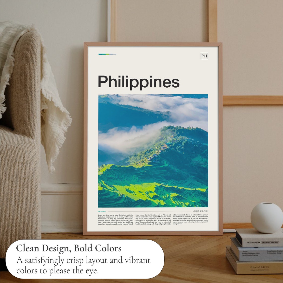 Philippines Rice Terraces Mountain Mist Editorial Travel Poster - Image 3