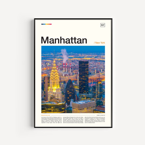 Manhattan Night Skyline Chrysler Building New York City Photo Poster