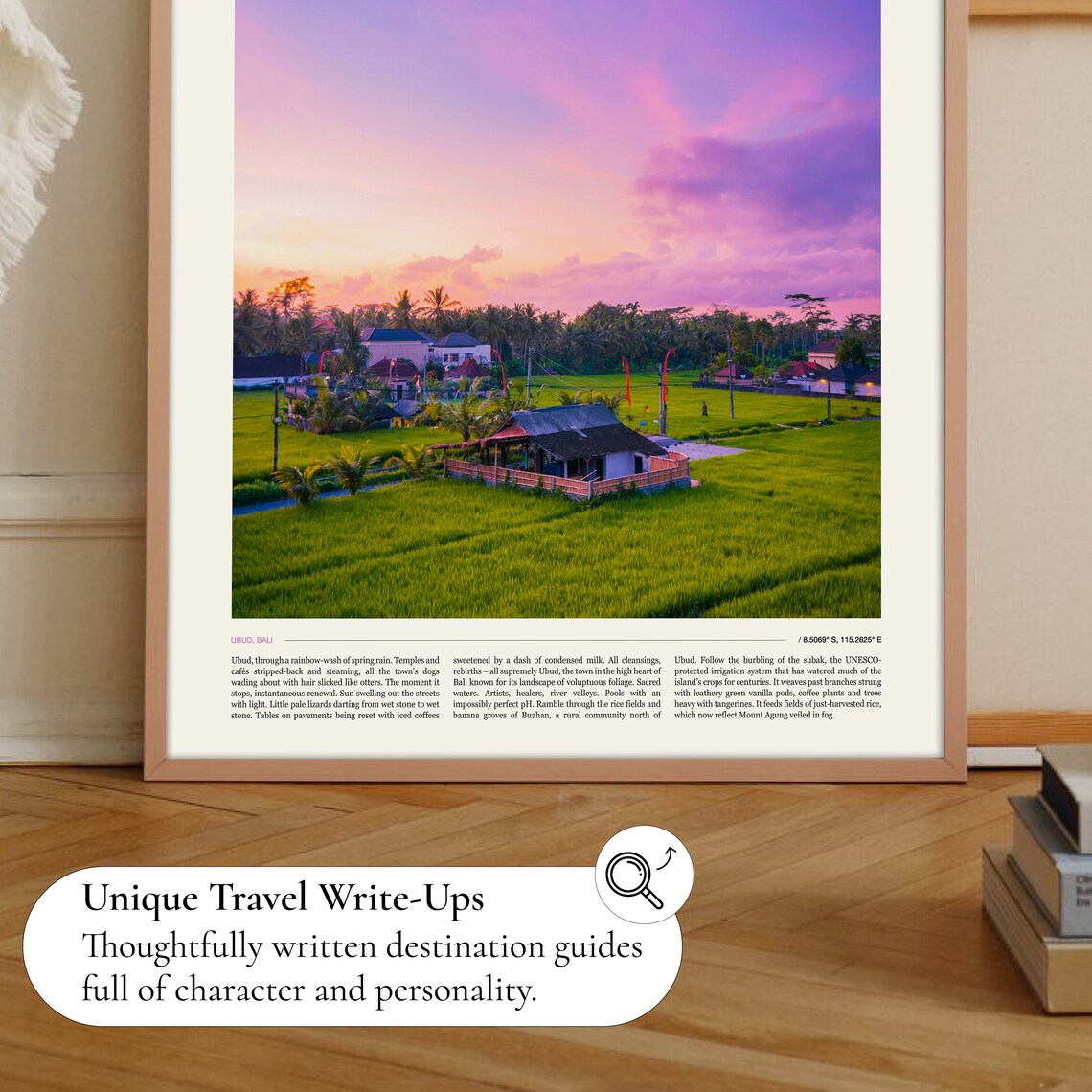 Ubud Bali Emerald Rice Paddies Sunset Village Photo Travel Poster - Image 2