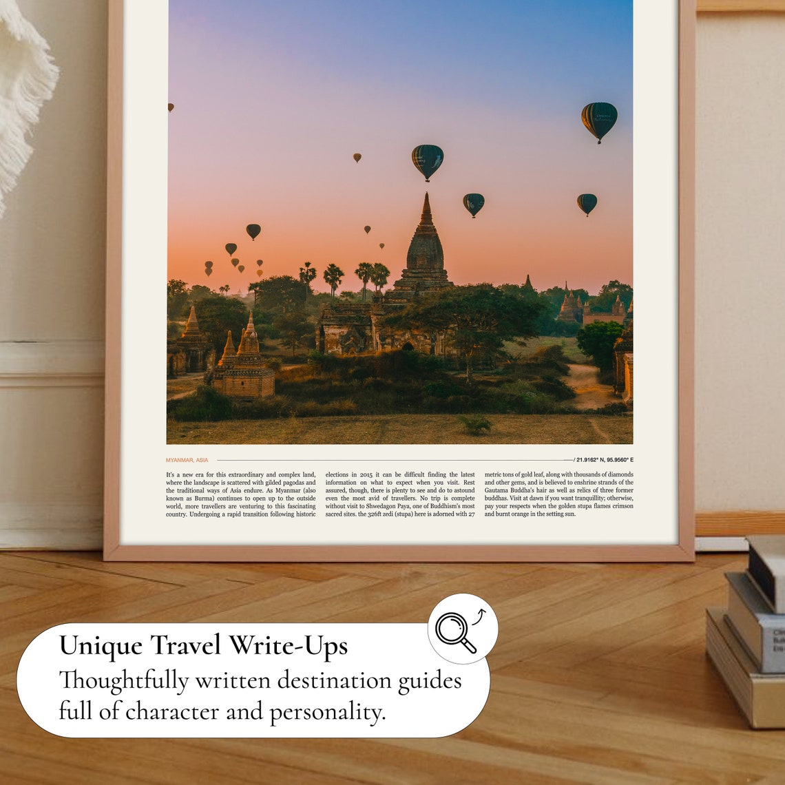 Myanmar Bagan Sunrise Hot Air Balloons Over Ancient Temples Poster - Image 2