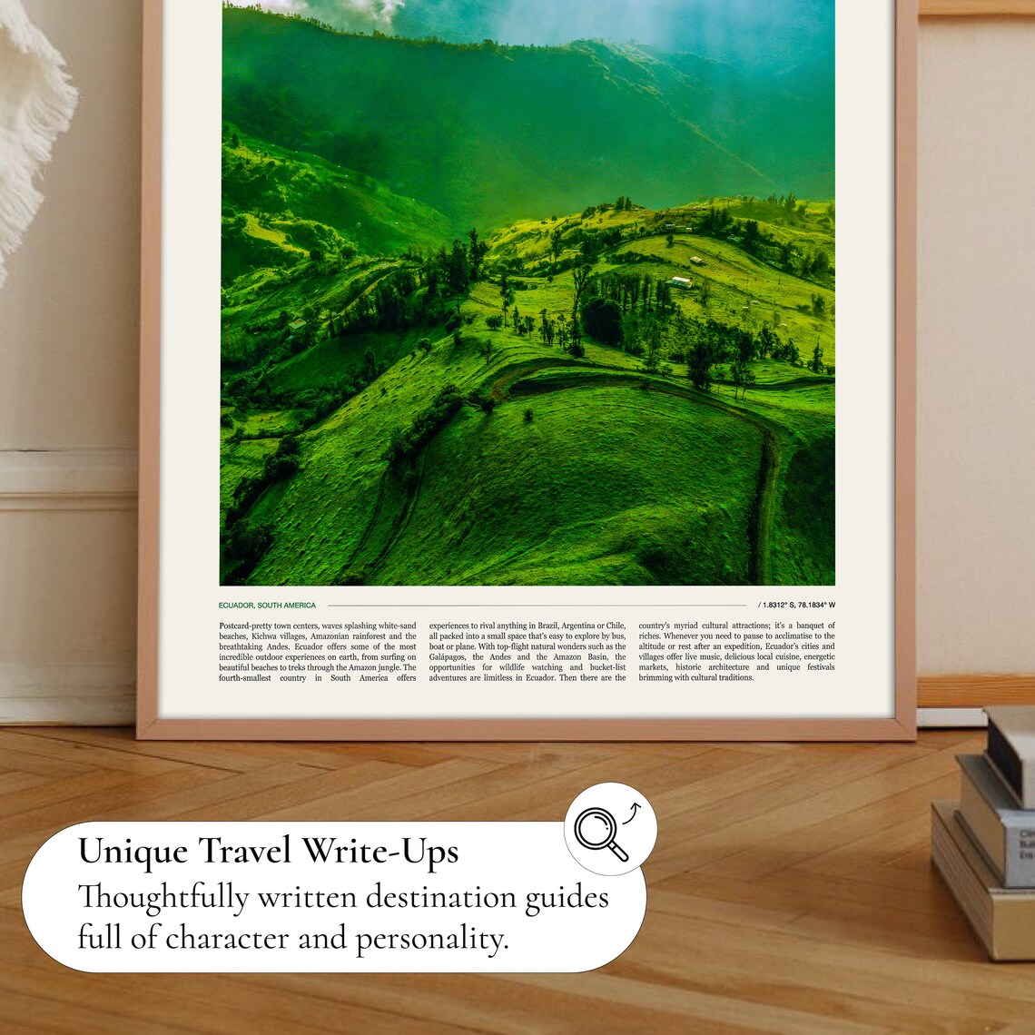 Ecuador Green Andes Valley Hills Lush Landscape Travel Poster - Image 3