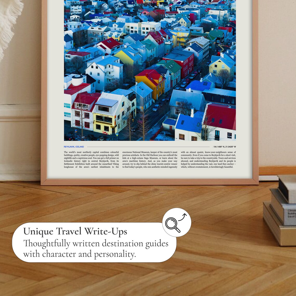 Reykjavik Iceland Colorful Rooftops Aerial City View Travel Poster - Image 2