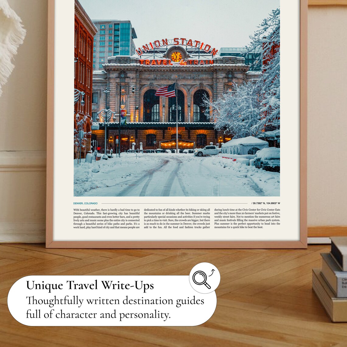 Denver Colorado Union Station Snowy Winter Historic Train Depot Poster - Image 2
