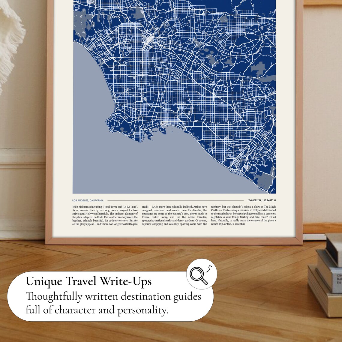 Los Angeles Street Map Navy Blue Modern Minimalist City Poster - Image 2