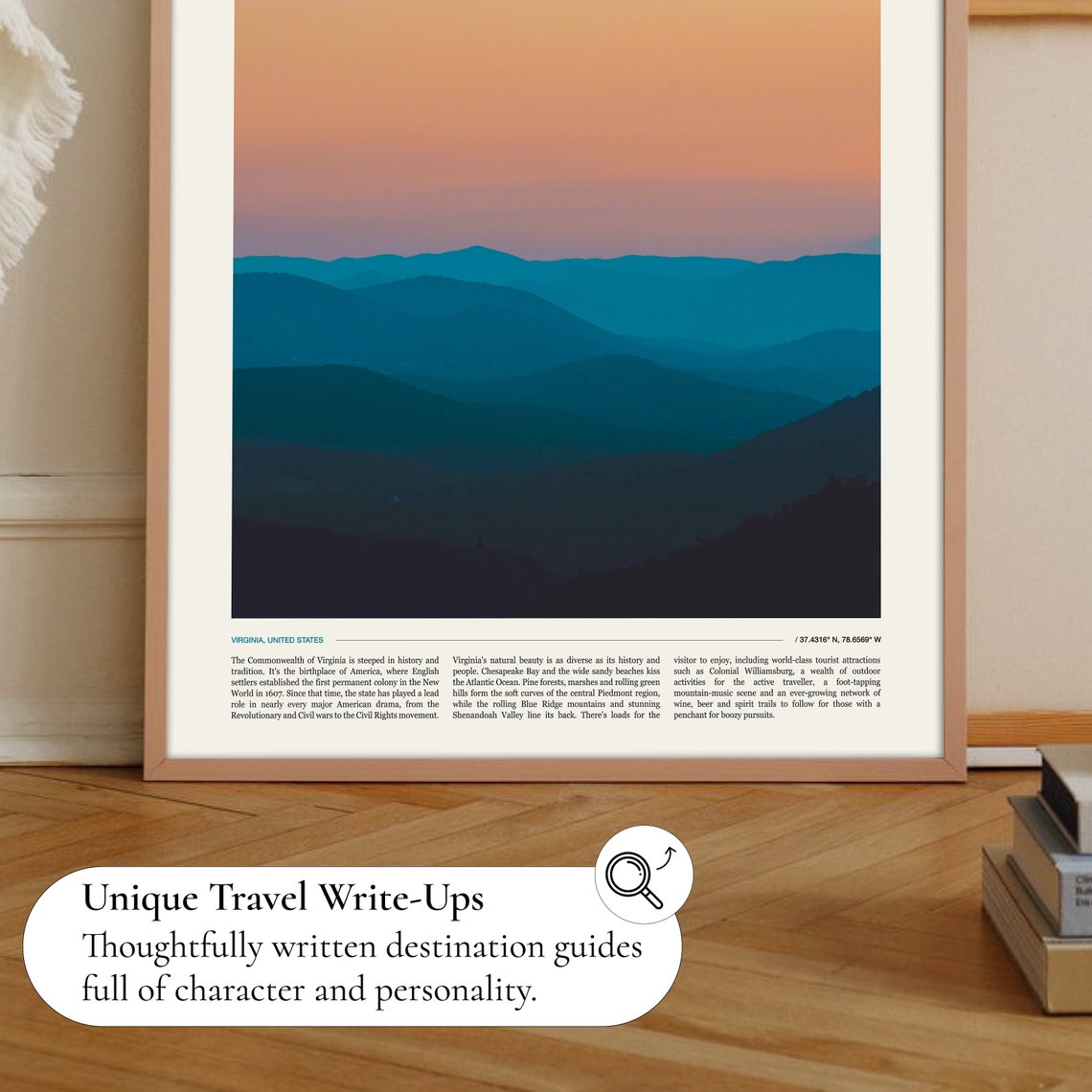 Virginia Blue Ridge Mountain Sunset Gradient Landscape Poster - Image 2