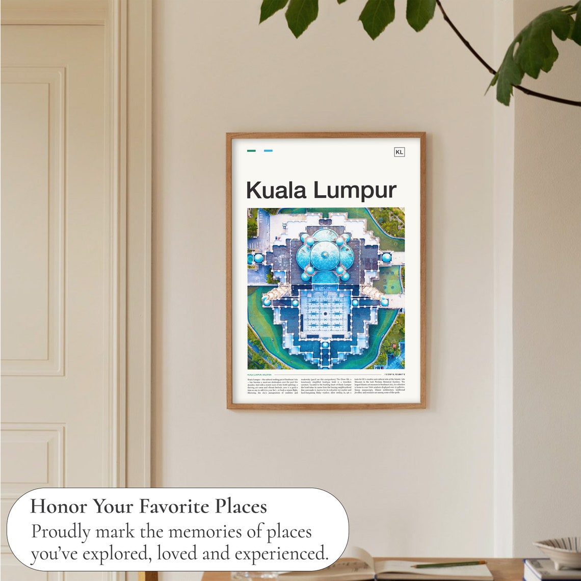 Kuala Lumpur Blue Domed Mosque Aerial Editorial Travel Poster - Image 5