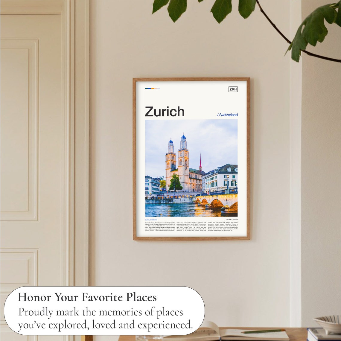 Zurich Print Zurich Poster Zurich Wall Art Zurich Switzerland Zurich Art Zurich Travel Poster Zurich Skyline Switzerland Print - Image 5