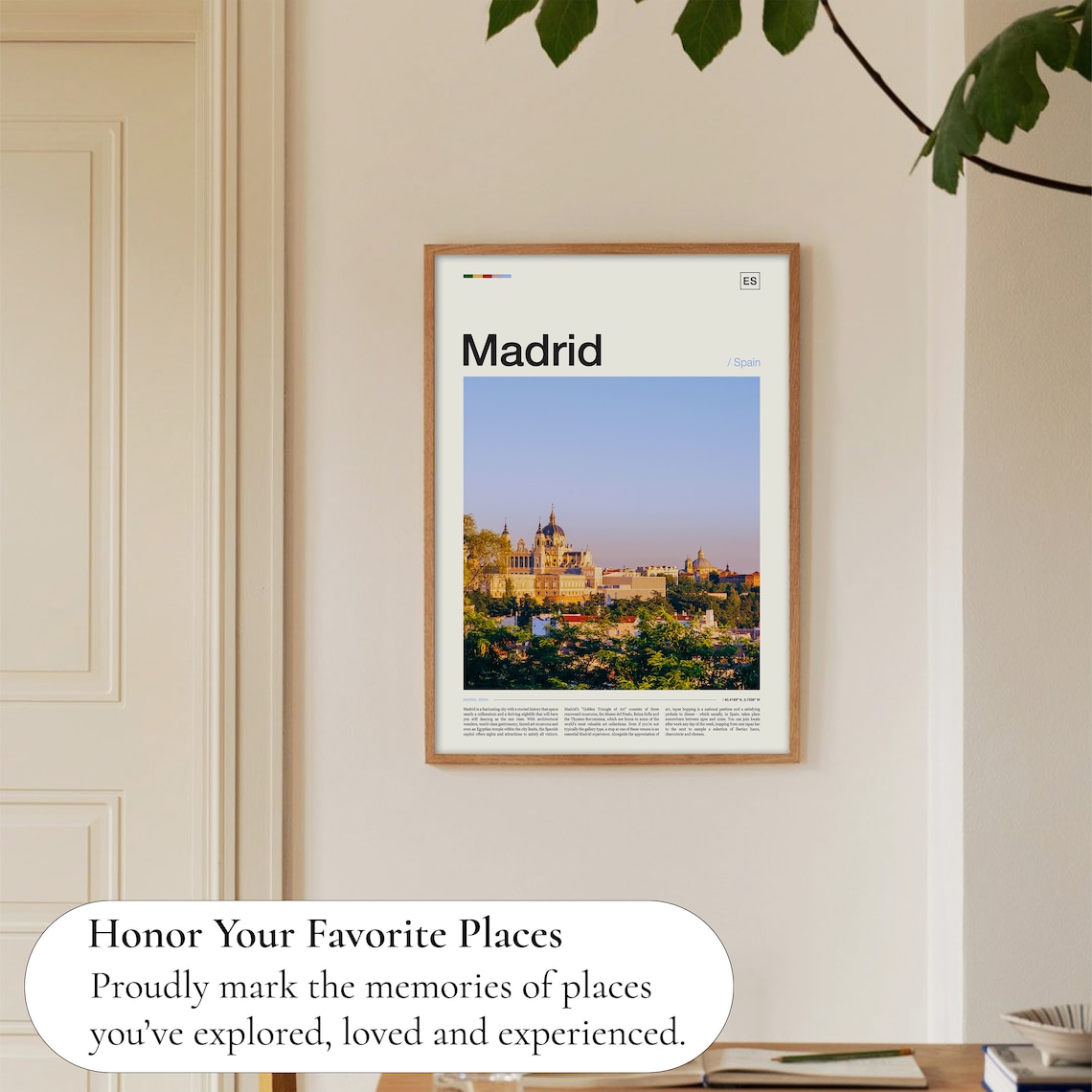 Madrid Cathedral Skyline Sunset Spain Capital City View Photo Poster - Image 5