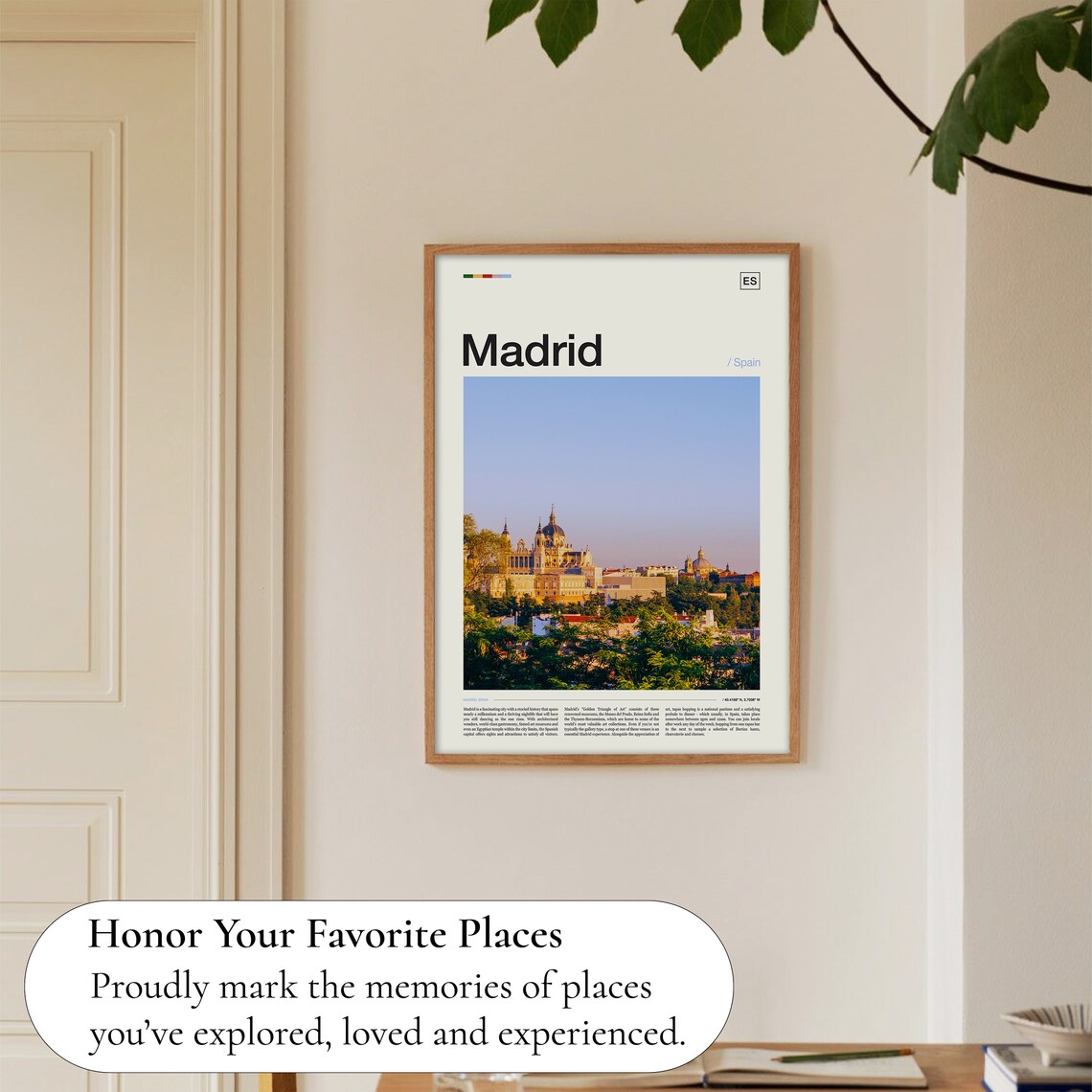 Madrid Spain Cathedral Sunset Skyline Golden Light Photo Poster - Image 5