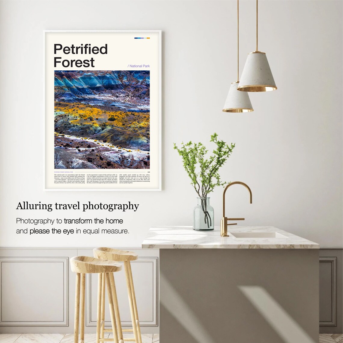 Petrified Forest National Park Painted Desert Badlands Editorial Travel Poster - Image 5